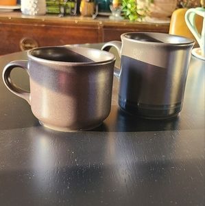 Pfaltzgraff matte black mugs